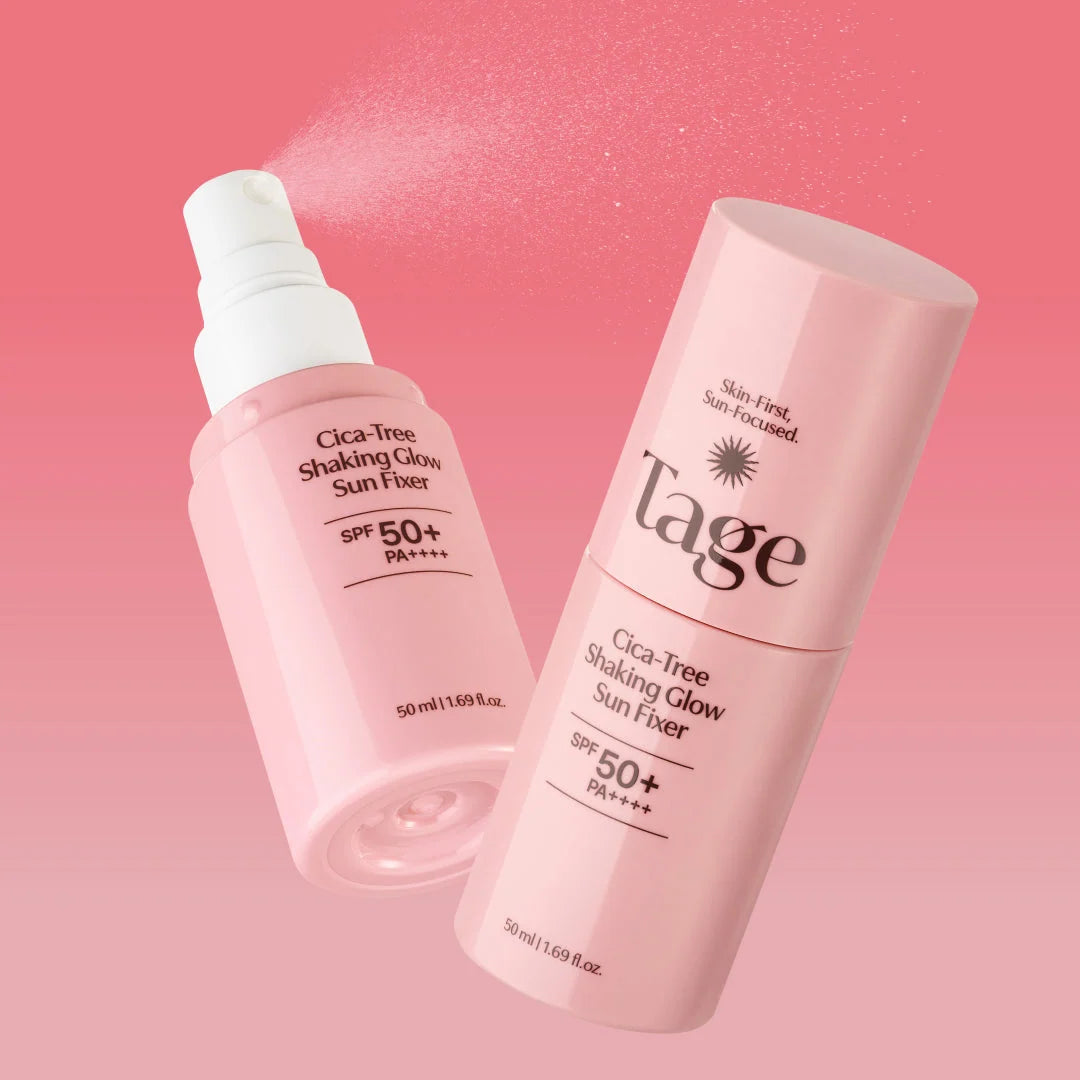 TAGE Cica-Tree Shaking Glow Sun Fixer | Protector Solar y Fijador de Maquillaje SPF50+ PA++++