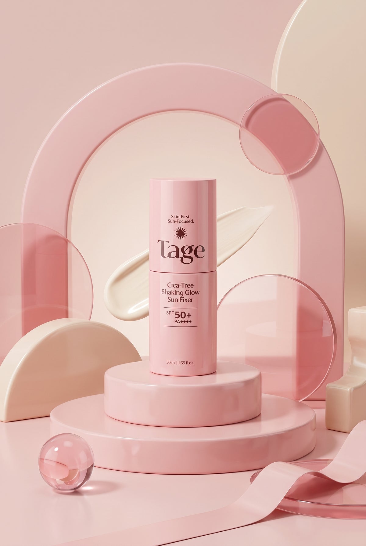 TAGE Cica-Tree Shaking Glow Sun Fixer | Protector Solar y Fijador de Maquillaje SPF50+ PA++++
